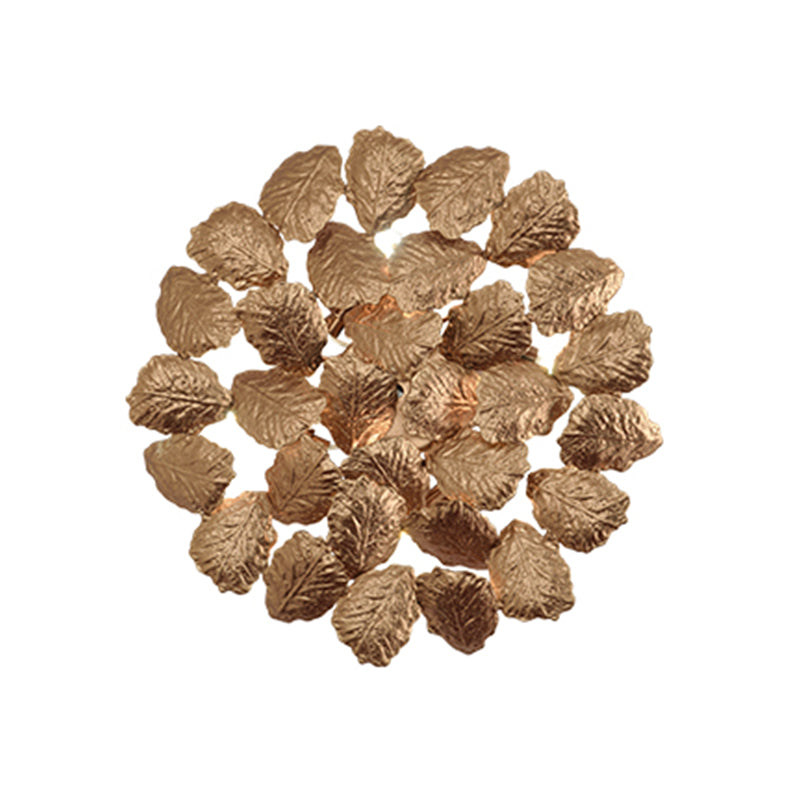 Contemporary Aluminum Wall Lamp with Leaf Design - 4 Round Dark Coffee/Gold Lights