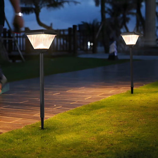 Modern Black 27.6-Inch Solar Powered LED Pathway Light
