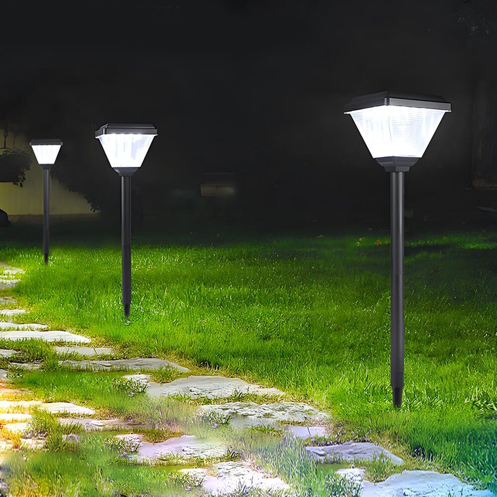 Modern Black 27.6-Inch Solar Powered LED Pathway Light