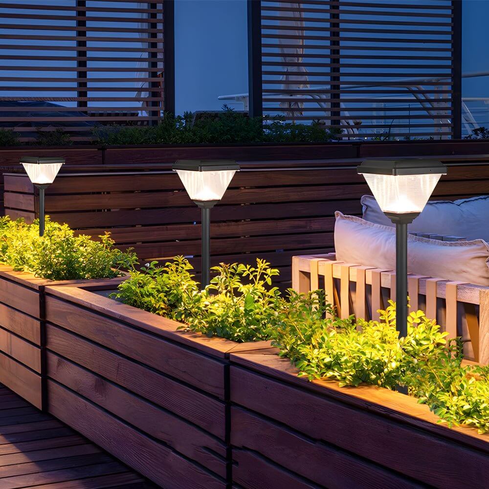 Modern Black 27.6-Inch Solar Powered LED Pathway Light