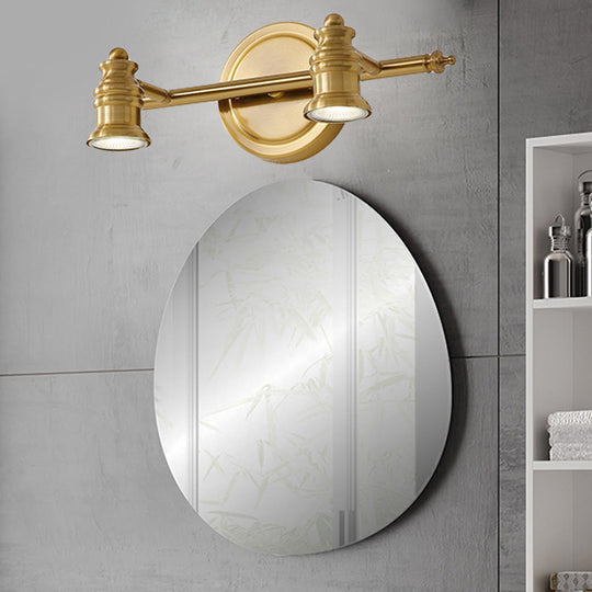 Traditional Metal Bathroom Vanity Sconce Light with 2/3/4-Bulb Wall Mount - Brass