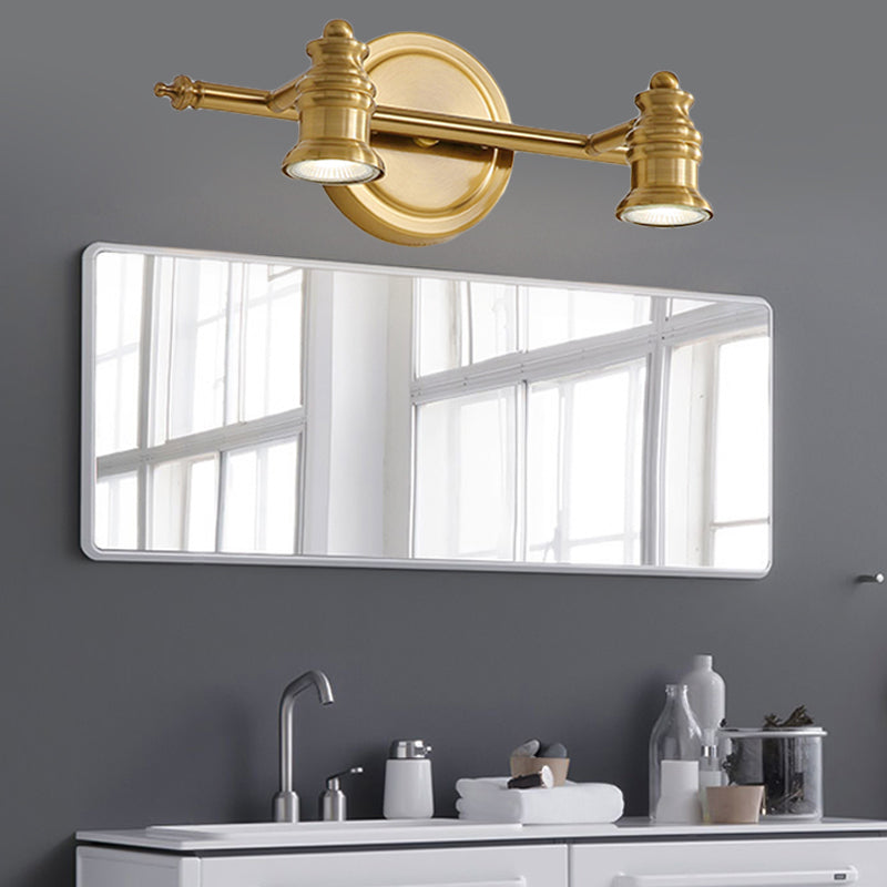 Traditional Metal Bathroom Vanity Sconce Light with 2/3/4-Bulb Wall Mount - Brass