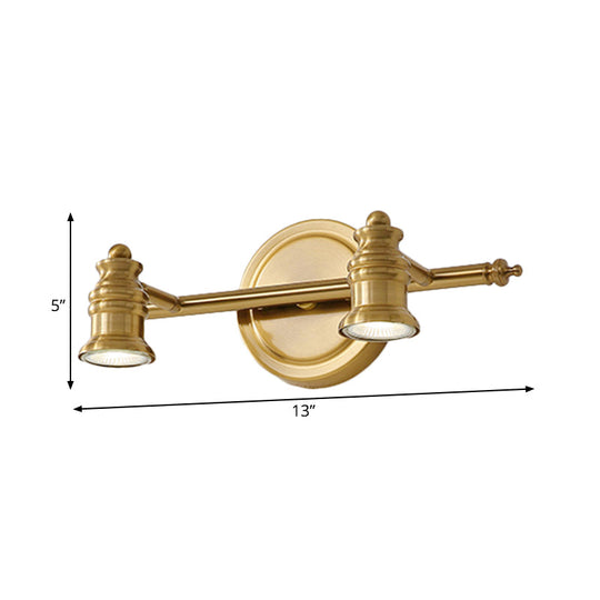 Traditional Metal Bathroom Vanity Sconce Light with 2/3/4-Bulb Wall Mount - Brass