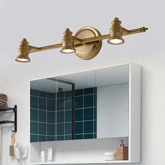 Traditional Metal Bathroom Vanity Sconce Light with 2/3/4-Bulb Wall Mount - Brass