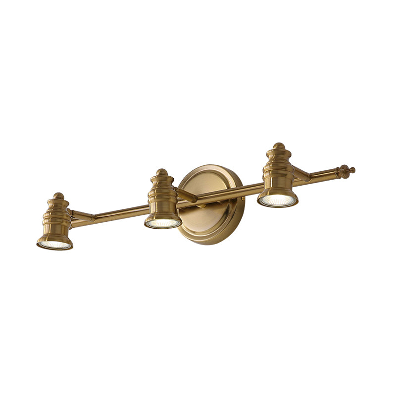 Traditional Metal Bathroom Vanity Sconce Light with 2/3/4-Bulb Wall Mount - Brass