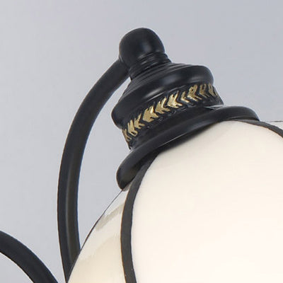 Stained Glass Wall Sconce with Scalloped Design and 3 Lights in White, Clear, and Blue