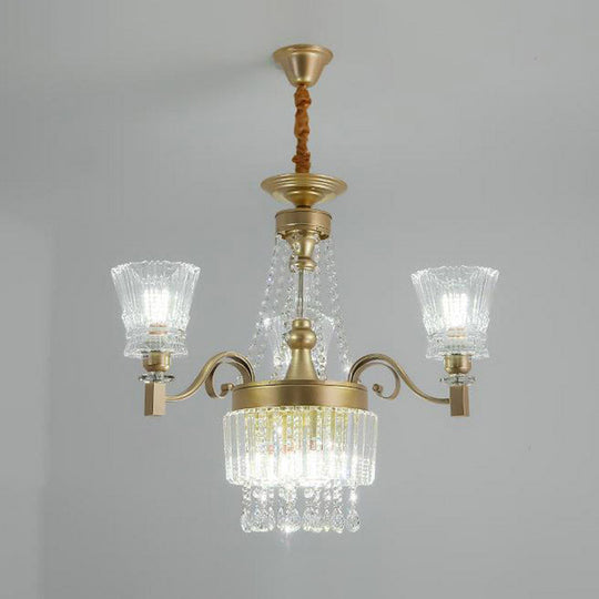 Sputnik Crystal Chandelier - Contemporary Ceiling Light with 11/13/15 Satin Brass Heads, 37.5"/40.5"/41" Wide