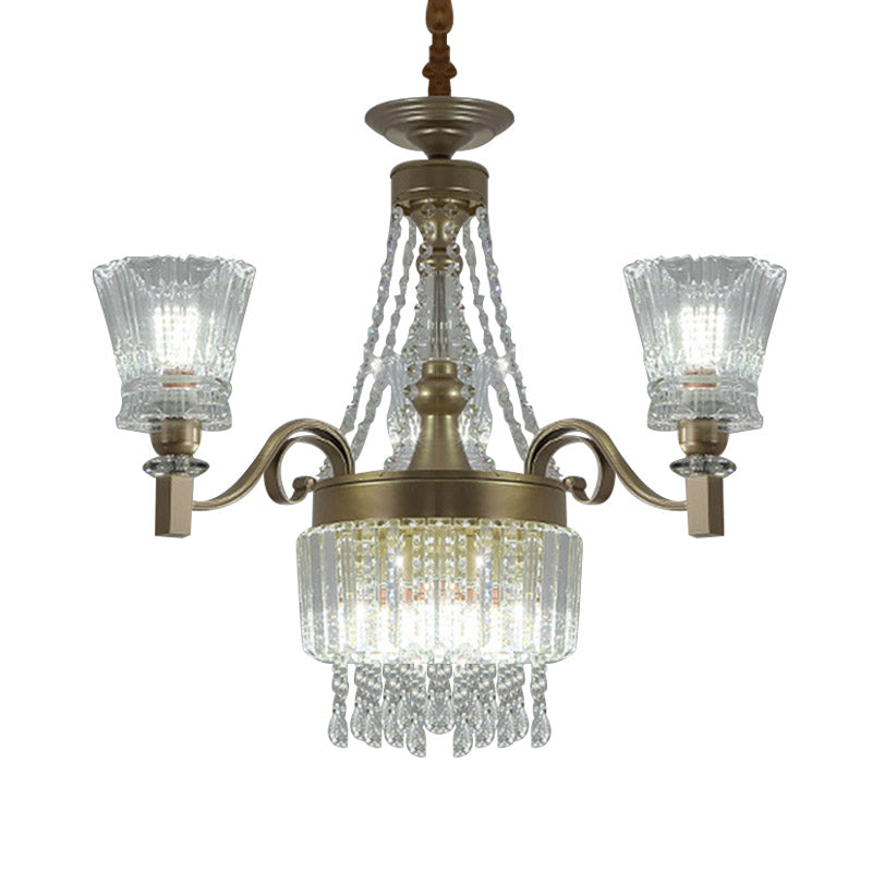 Sputnik Crystal Chandelier - Contemporary Ceiling Light with 11/13/15 Satin Brass Heads, 37.5"/40.5"/41" Wide