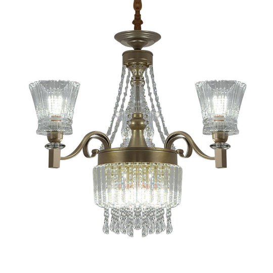 Sputnik Crystal Chandelier - Contemporary Ceiling Light with 11/13/15 Satin Brass Heads, 37.5"/40.5"/41" Wide