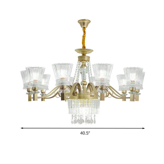 Sputnik Crystal Chandelier - Contemporary Ceiling Light with 11/13/15 Satin Brass Heads, 37.5"/40.5"/41" Wide