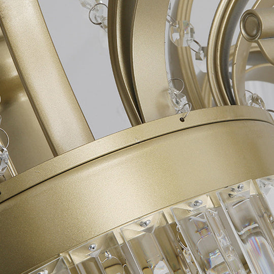 Sputnik Crystal Chandelier - Contemporary Ceiling Light with 11/13/15 Satin Brass Heads, 37.5"/40.5"/41" Wide