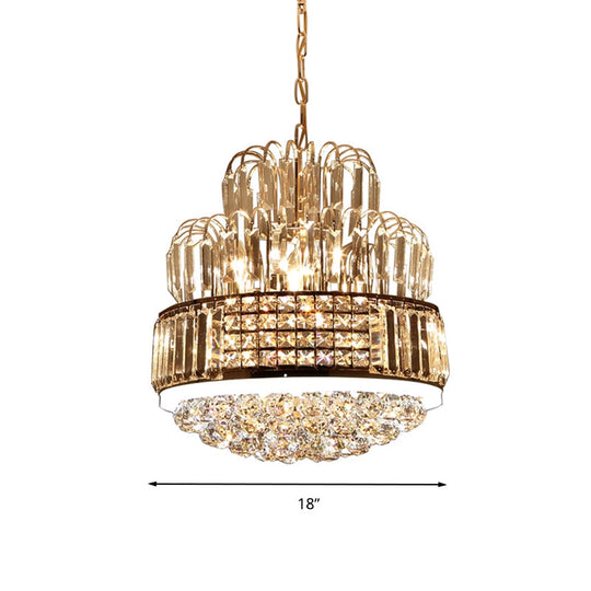 Modern Circular Chandelier - Crystal Ball Pendant with 11 Lights, Gold Finish - Ideal for Dining Room Lighting