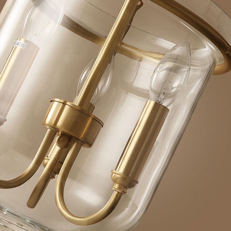 Colonial Candle Glass Chandelier Pendant with Clear Glass - Ideal for Dining Room