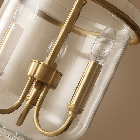 Colonial Candle Glass Chandelier Pendant with Clear Glass - Ideal for Dining Room