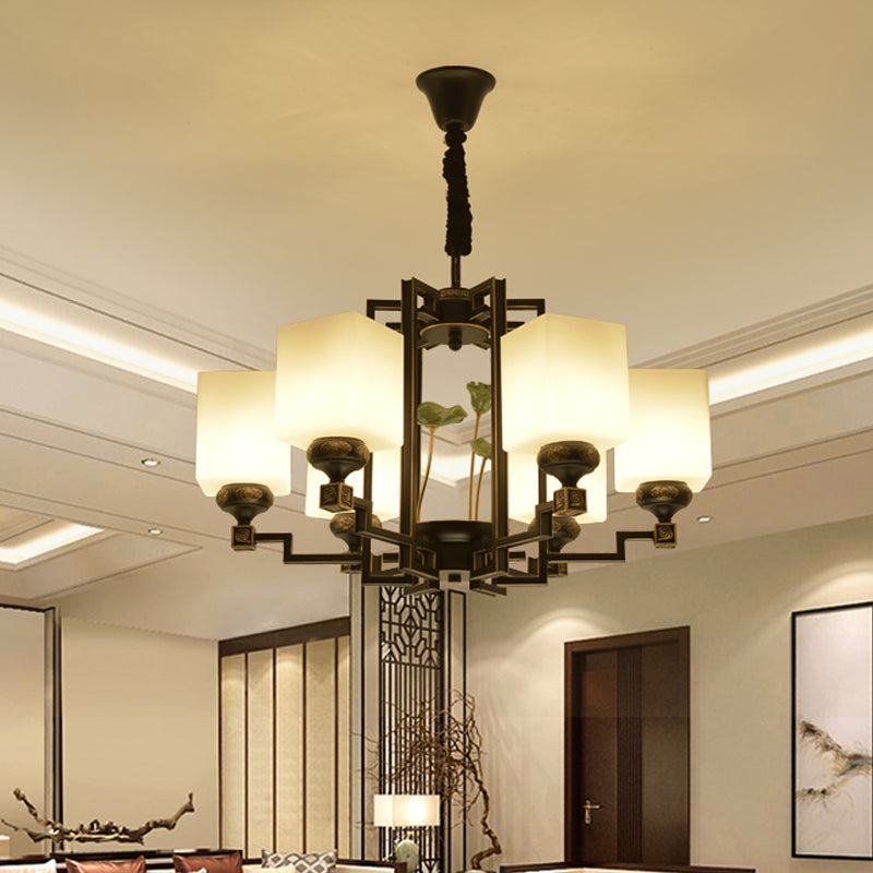Traditional Style Black Metal Chandelier with 6/8/10 Lights - Dining Room Pendant Lighting
