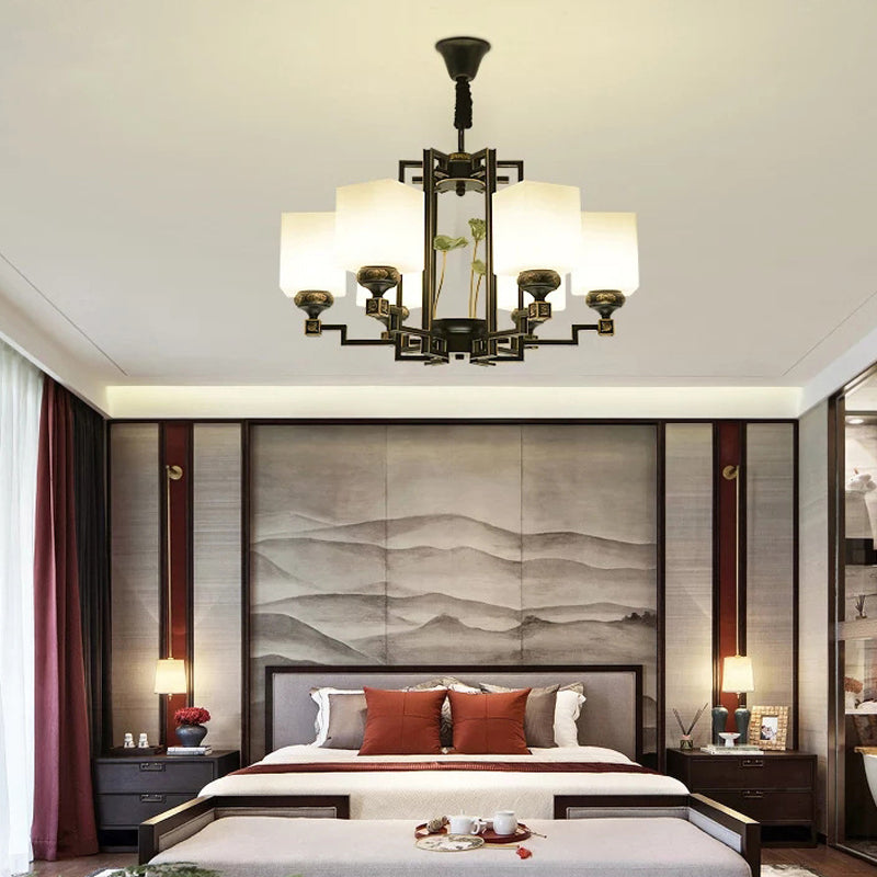 Traditional Style Black Metal Chandelier with 6/8/10 Lights - Dining Room Pendant Lighting