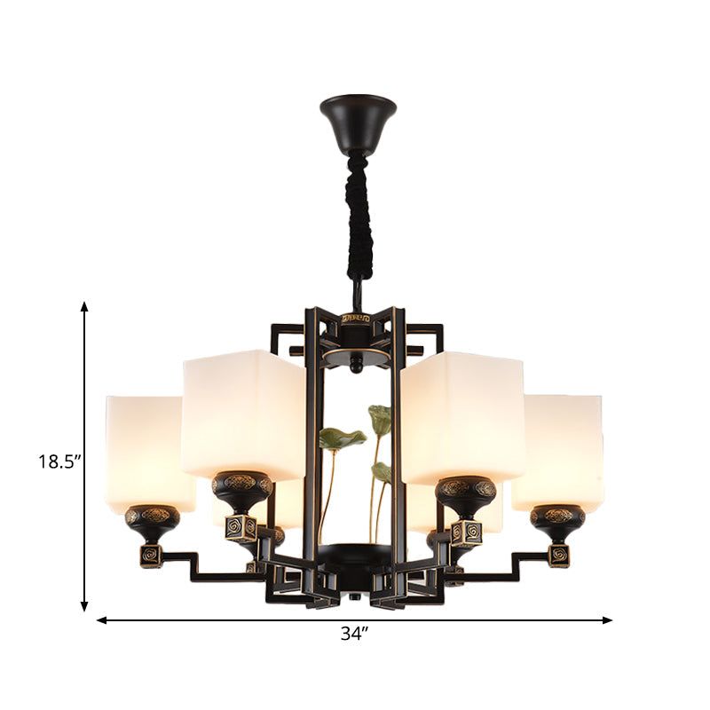 Traditional Style Black Metal Chandelier with 6/8/10 Lights - Dining Room Pendant Lighting