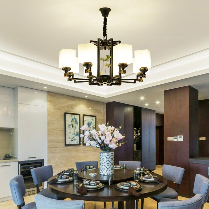 Traditional Style Black Metal Chandelier with 6/8/10 Lights - Dining Room Pendant Lighting