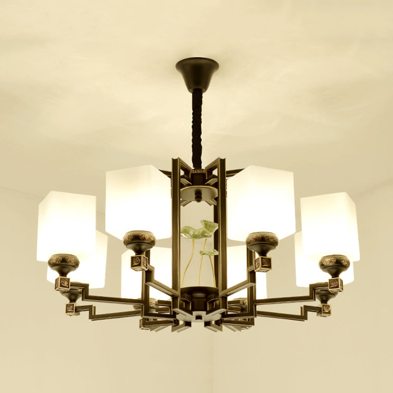 Traditional Style Black Metal Chandelier with 6/8/10 Lights - Dining Room Pendant Lighting