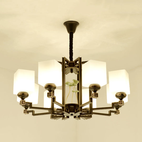 Traditional Style Black Metal Chandelier with 6/8/10 Lights - Dining Room Pendant Lighting