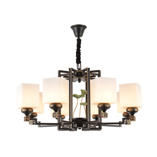 Traditional Style Black Metal Chandelier with 6/8/10 Lights - Dining Room Pendant Lighting