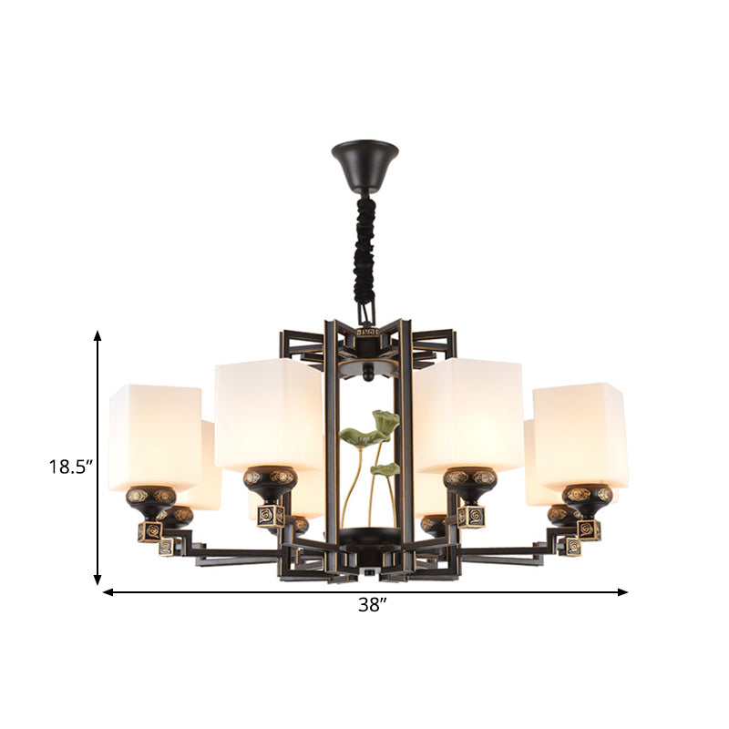 Traditional Style Black Metal Chandelier with 6/8/10 Lights - Dining Room Pendant Lighting
