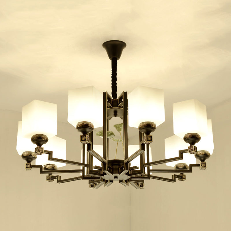 Traditional Style Black Metal Chandelier with 6/8/10 Lights - Dining Room Pendant Lighting