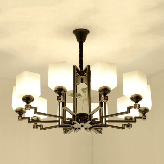 Traditional Style Black Metal Chandelier with 6/8/10 Lights - Dining Room Pendant Lighting