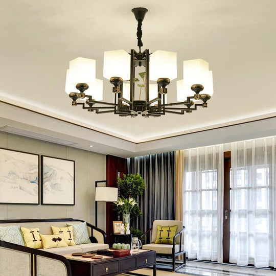 Traditional Style Black Metal Chandelier with 6/8/10 Lights - Dining Room Pendant Lighting