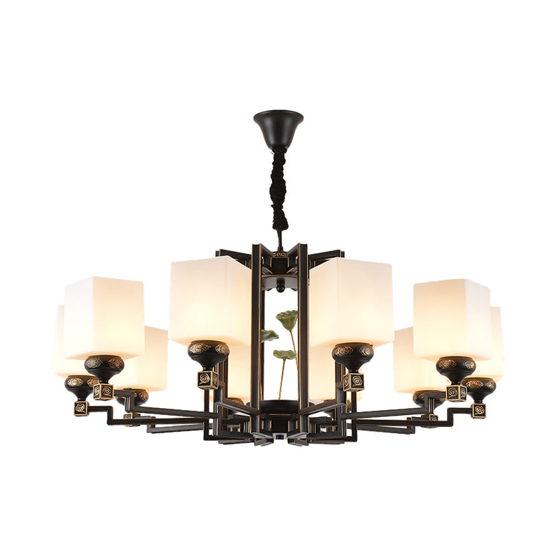 Traditional Style Black Metal Chandelier with 6/8/10 Lights - Dining Room Pendant Lighting