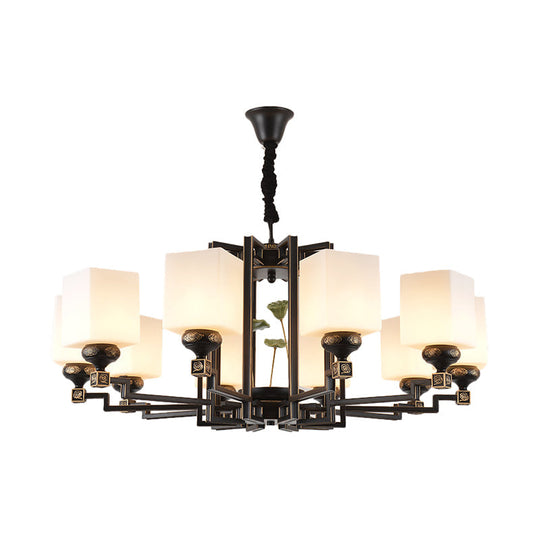 Traditional Style Black Metal Chandelier with 6/8/10 Lights - Dining Room Pendant Lighting