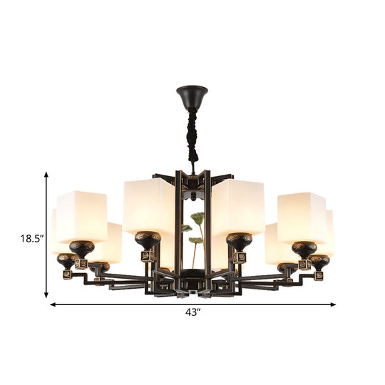 Traditional Style Black Metal Chandelier with 6/8/10 Lights - Dining Room Pendant Lighting