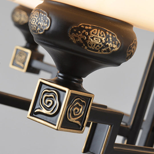 Traditional Style Black Metal Chandelier with 6/8/10 Lights - Dining Room Pendant Lighting