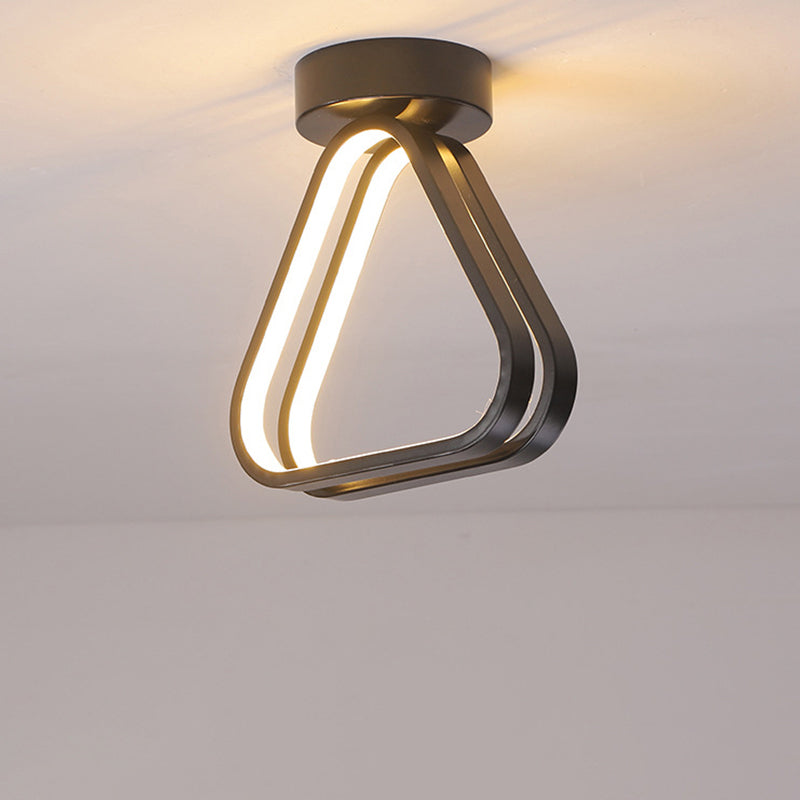 Modern Triangle Acrylic LED Ceiling Light in Black/White with Multiple Color Options