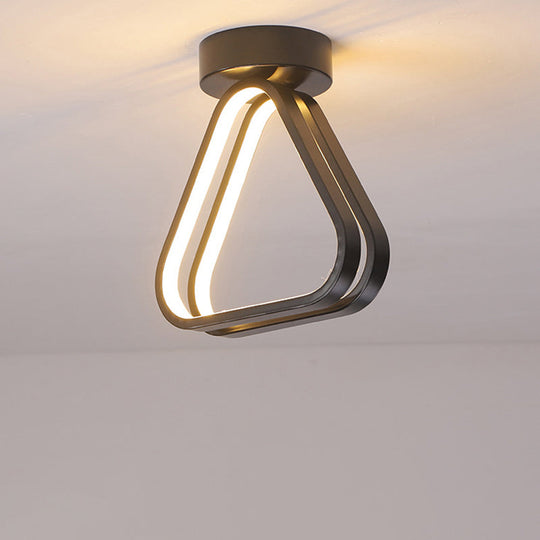 Modern Triangle Acrylic LED Ceiling Light in Black/White with Multiple Color Options