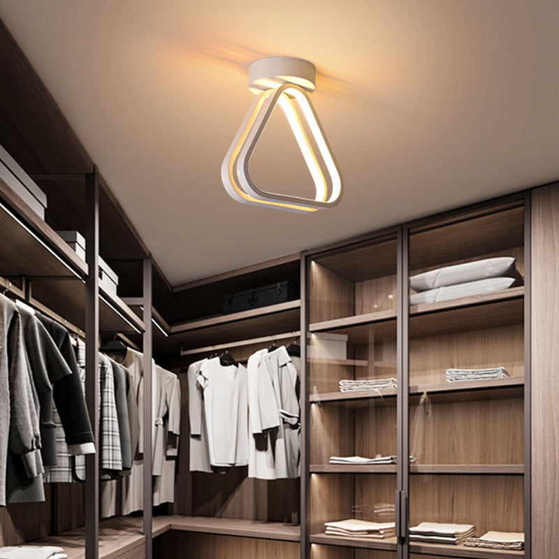 Modern Triangle Acrylic LED Ceiling Light in Black/White with Multiple Color Options