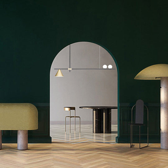 Contemporary Metal Cone Island Light with 3 Heads and Gold/Black Finish for Dining Room Ceiling