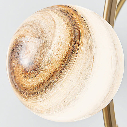 Modern Gold Orbit Chandelier Light Fixture - 13 Lights Metal Hanging Lamp with Glass Shade Kit