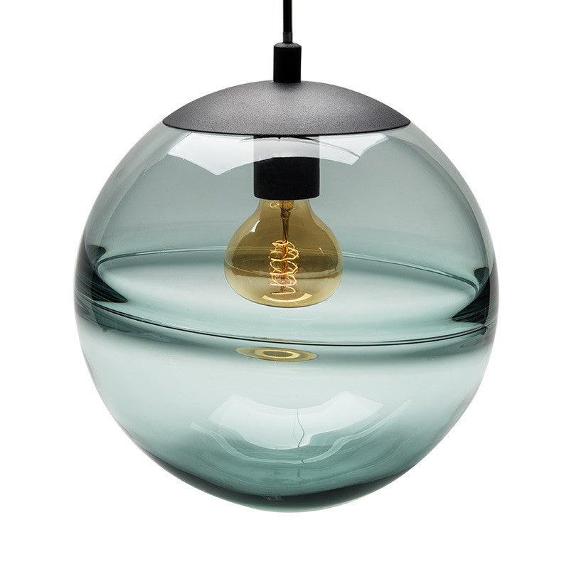 Modern Blue/Coffee Glass Sphere Pendant Light, 1 Head, 8"/10"/12" Wide - Perfect for Dining Room