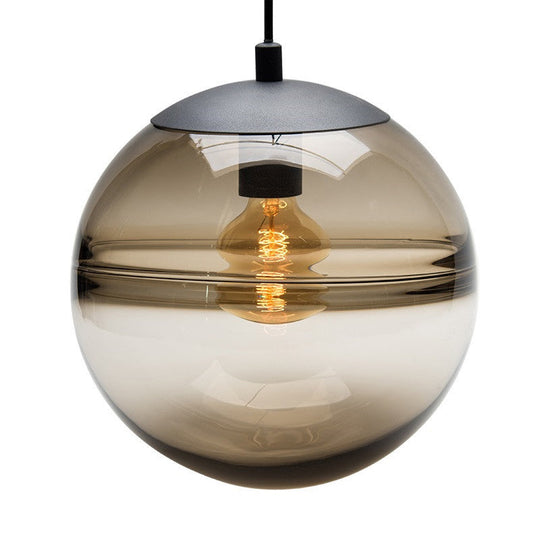 Modern Blue/Coffee Glass Sphere Pendant Light, 1 Head, 8"/10"/12" Wide - Perfect for Dining Room