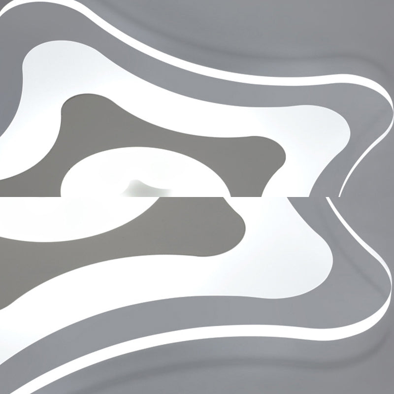 Simple Acrylic LED Flush Ceiling Light with Five-Pointed Star Design - Warm/White/3 Color Light, 16.5"/20.5" Wide