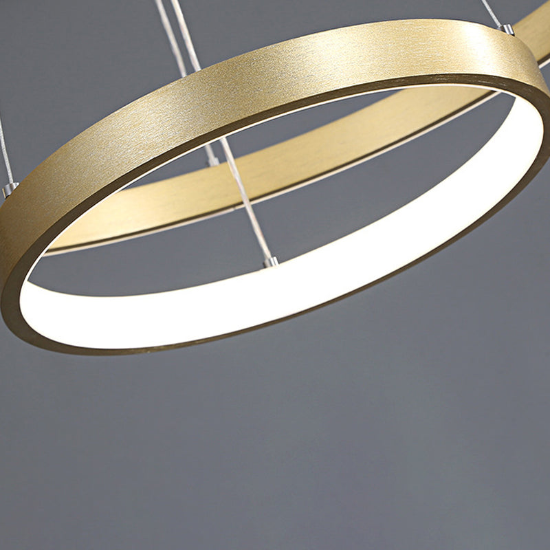 Gold Orbit Hanging Chandelier Acrylic LED Pendant Light Kit, 23.5"/31.5" Wide