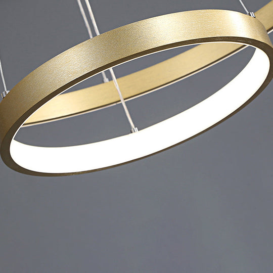 Gold Orbit Hanging Chandelier Acrylic LED Pendant Light Kit, 23.5"/31.5" Wide