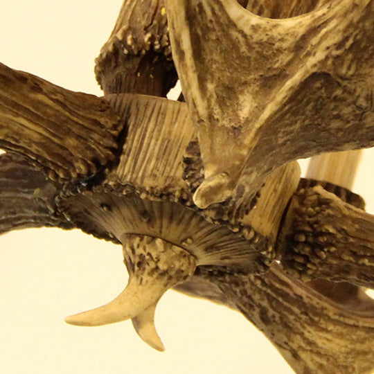 Rustic Faux Antler Chandelier – 5-Light Resin Pendant for Living Room