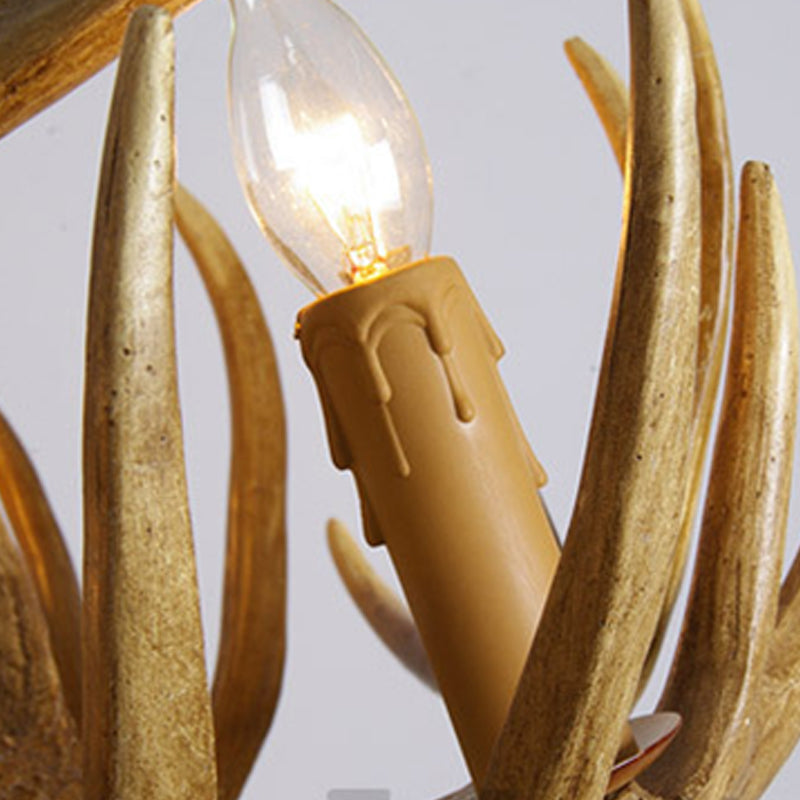 Rustic Antler Resin Pendant Chandelier – 3/4/5-Light Brown Ceiling Lamp