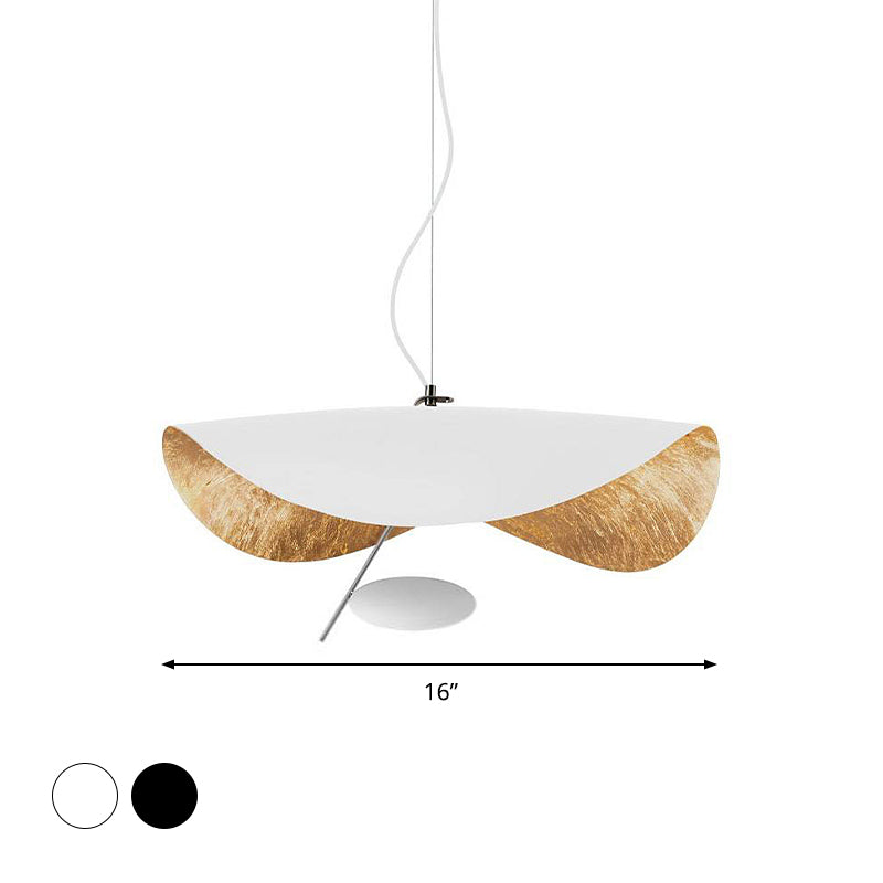 Modern Metal Geometric Pendant Light Kit - 16"/23.5" Wide - White/Black - Down Lighting for Living Room