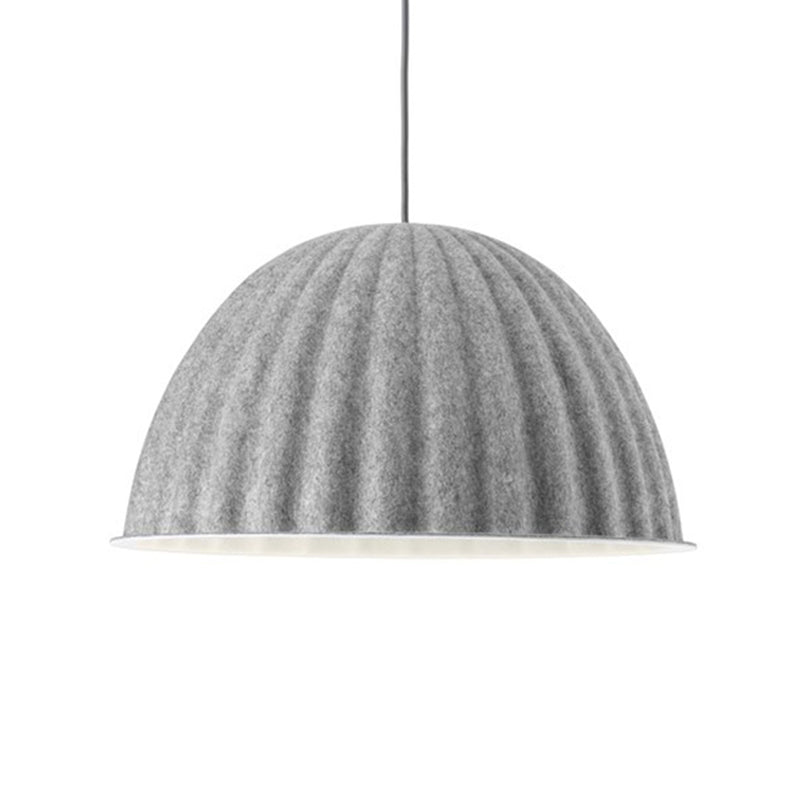 Modern Grey Pendant Light with Bowl Metal Shade for Living Room Ceiling