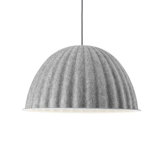 Modern Grey Pendant Light with Bowl Metal Shade for Living Room Ceiling