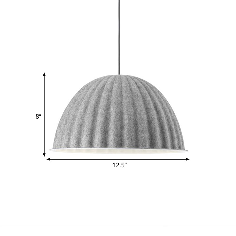 Modern Grey Pendant Light with Bowl Metal Shade for Living Room Ceiling