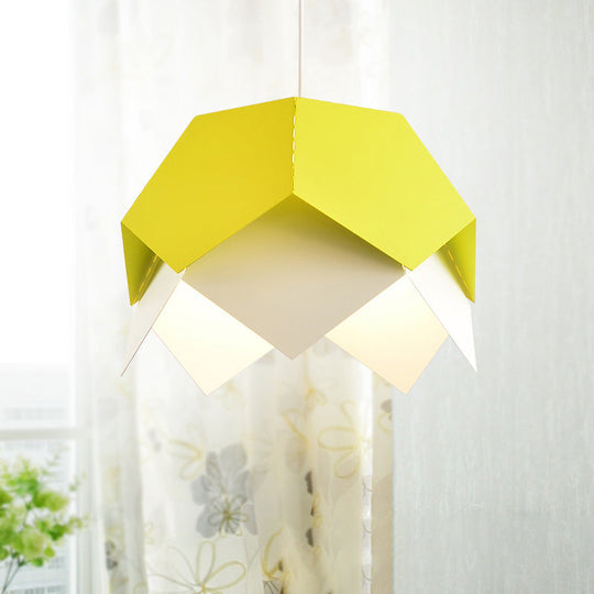 Modern Geometric Metal Ceiling Light with Colorful Hanging Pendant for Dining Room